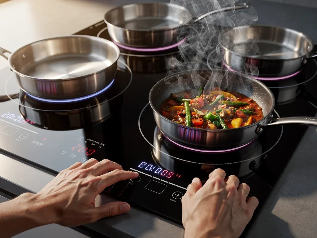 Smart induction cooktop with precise temperature control for efficient cooking