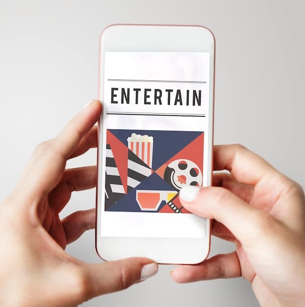 A close-up shot of a smartphone screen displaying the new social media platform's user interface, highlighting its key features, such as a unique content format or a novel community interaction tool.