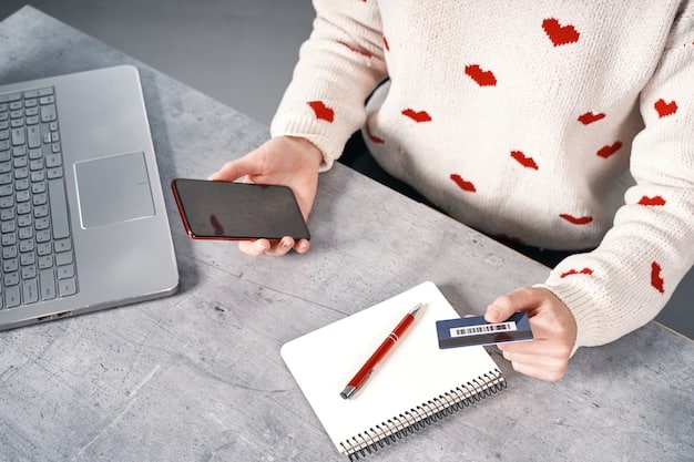 A person confidently signing a credit card application form, with a pen and a calculator nearby on a sleek modern desk.