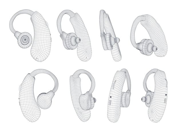 An exploded view diagram illustrating the internal components of a high-end noise-canceling headphone model. Key components such as the acoustic chamber, drivers, microphones, ANC chip, and battery are clearly labeled, with arrows indicating the flow of sound and noise cancellation processes.