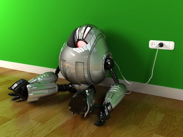 A close-up shot of a robot vacuum skillfully navigating around a chair leg, demonstrating its obstacle avoidance capabilities.