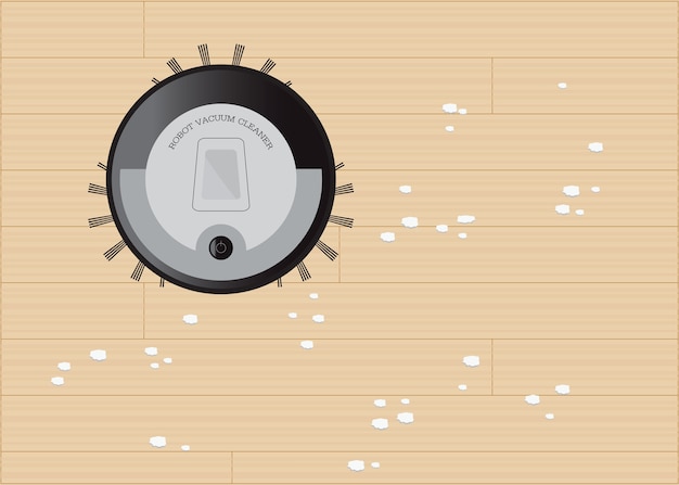 A floor plan of a two-story house with a robot vacuum cleaning on the bottom floor, illustrating its potential coverage area.