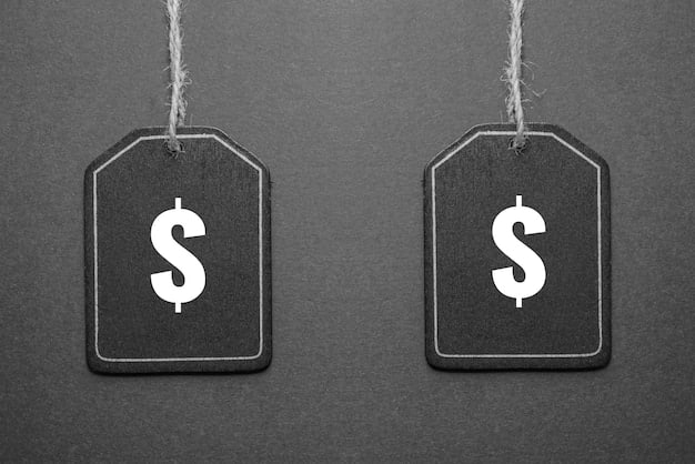 A split screen showing a price tag representing the cost of an extended warranty on one side, and a bill for appliance repair on the other, visually comparing the financial implications of both options.