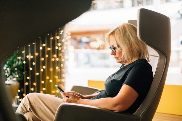 A person comfortably seated in a luxurious airport lounge, using a tablet, with the 'Rewards+Plus' credit card discreetly placed on a table next to a refreshing drink, symbolizing prestige and travel convenience.